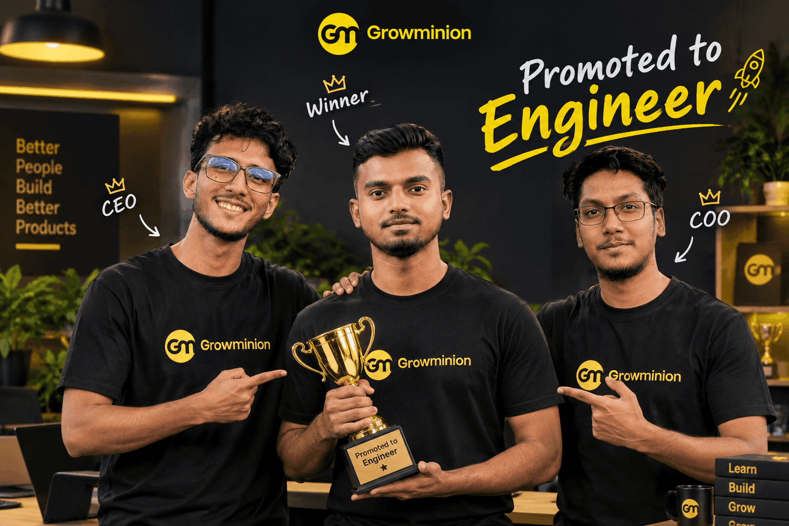 Promoted to Web and Automation Engineer at GrowMinion